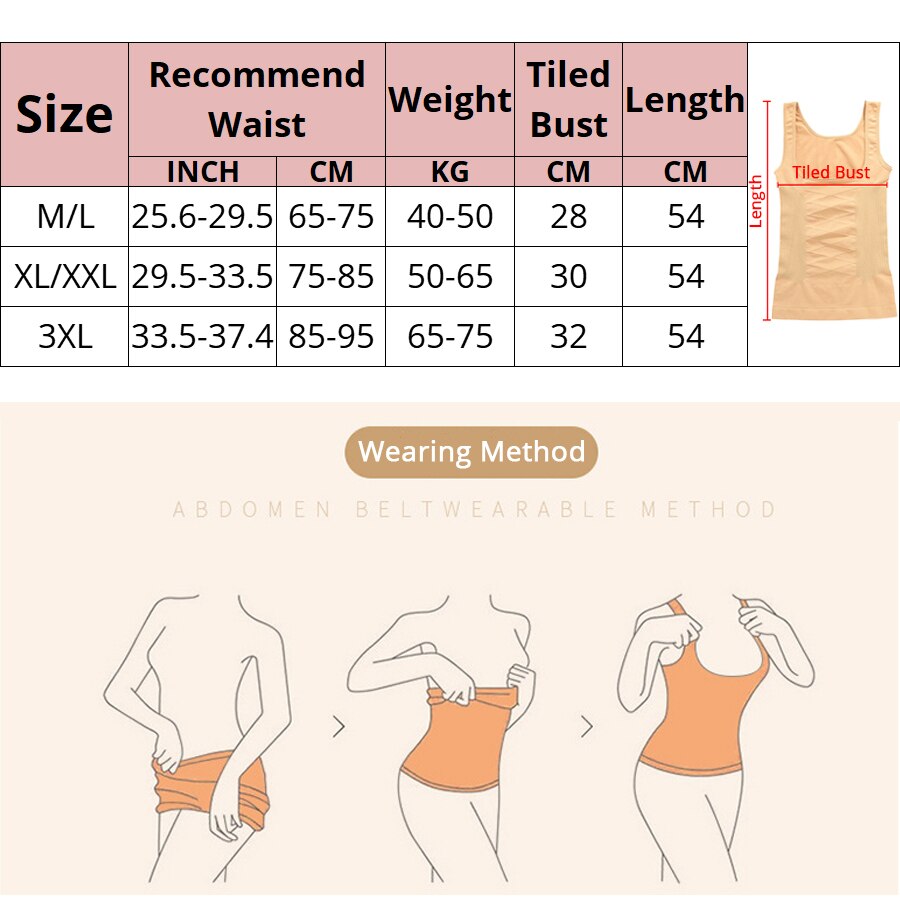 YBFDO Women Shapewear Top. Waist Trainer Body Shaper Tank Top. Seamless Compression Vest