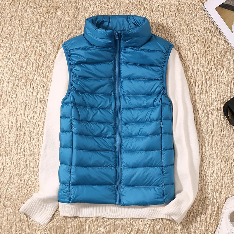 Sleeveless Women's Ultra-Light Down Vests! Slim Jacket Gilet, Lightweight, & Wind Resistant. Warm!