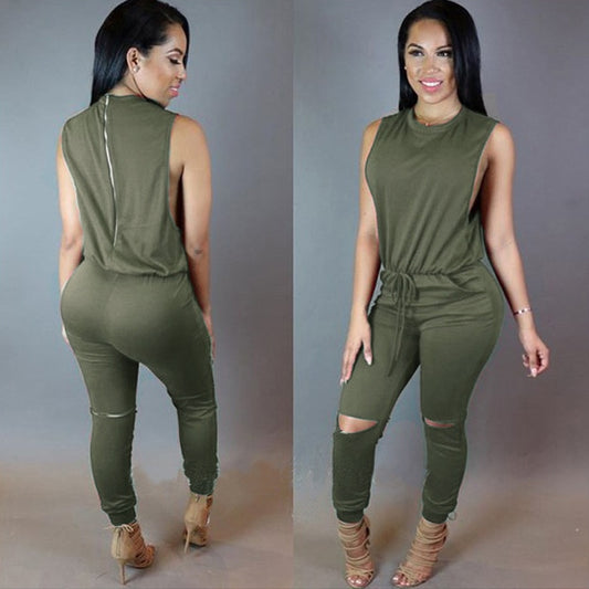 Hollow sexy jumpsuit Women's jumpsuit combinaison femme