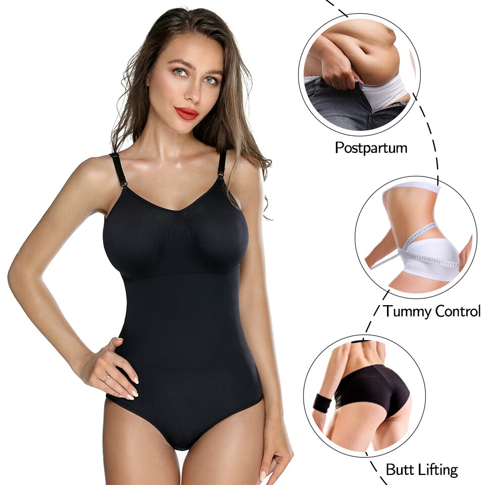 NEW! Women's Bodysuit Shapewear! Full Body Shaper. V-neck Tank Top & Waist Trainer Camisole with Slimming Fabric.