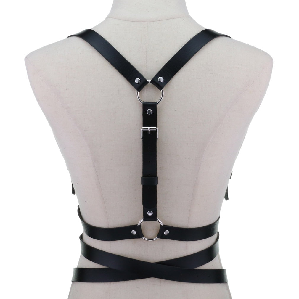 Punk PU corset waist belt chest strap strap personality trend body harness strap sexy sling belt  korean fashion