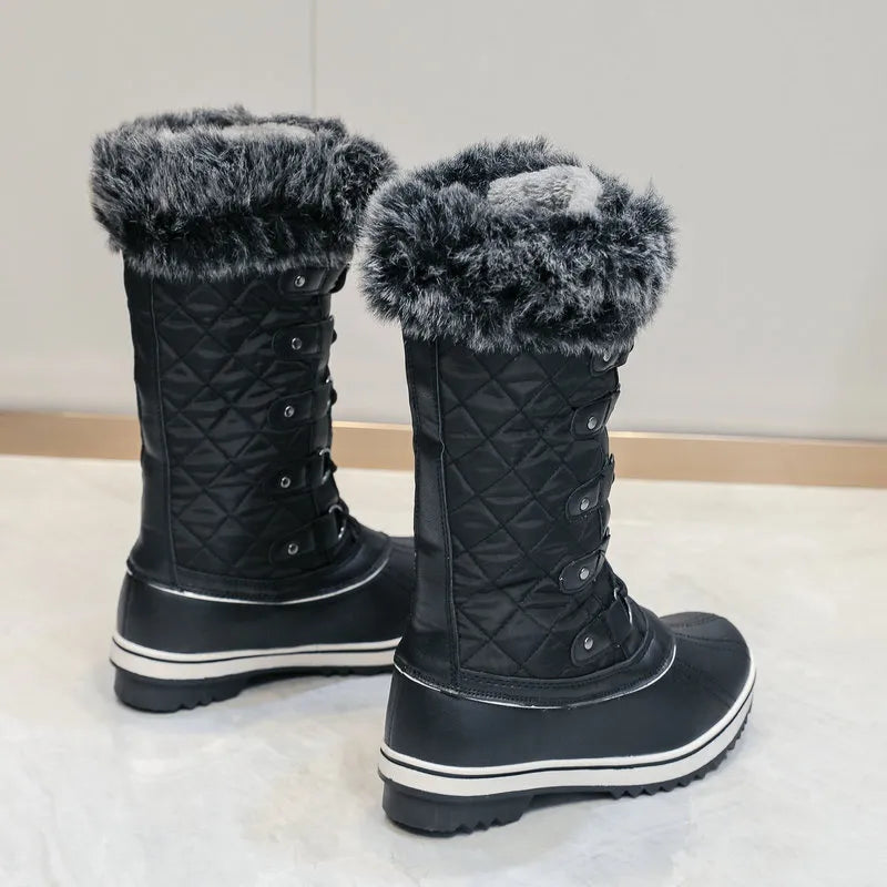 New 2023 Winter Boots Women Snow Boots Winter Shoes Warm Thick Fur Non-slip Waterproof High Boots Woman Shoes Big Size 36-42