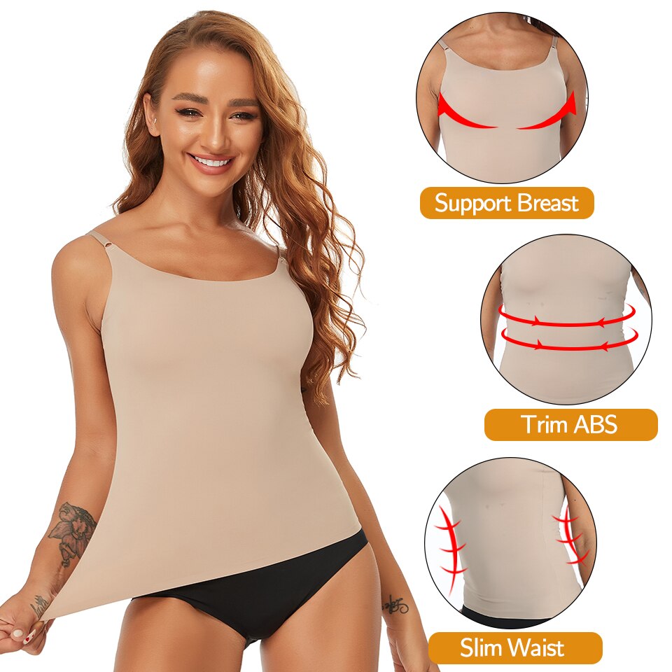 Women's Control Shapewear. Smoothing Body Shaping Camisole Tank Top - Slimming & Seamless Compression Body Shaper Vest.