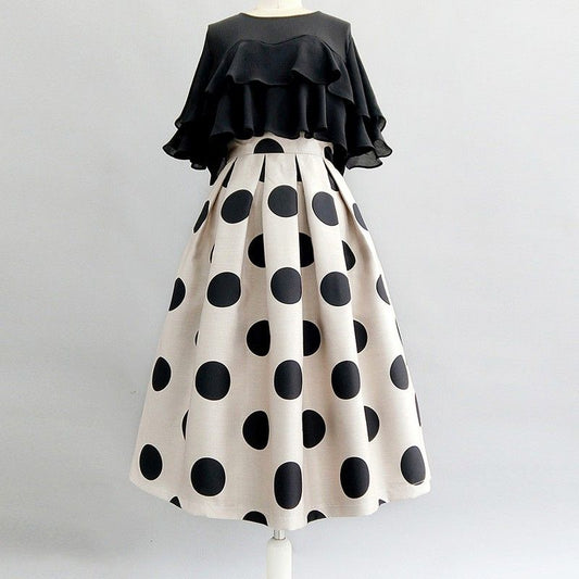 NEW! Spring Summer Vintage All-match Women's Clothing A-line Skirt 2023 New Temperament Streetwear Korean Polka Dot new Tutu Skirt