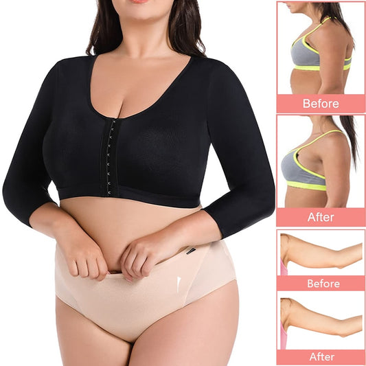 NEW! Shaper Top for Women Arm Compression Fabric with Front Closure Bra - Cropped Tank Top Shapewear with Back Support Body Shaper.