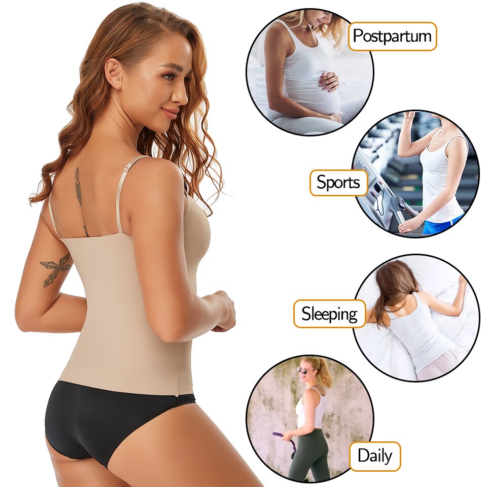 Women's Control Shapewear. Smoothing Body Shaping Camisole Tank Top - Slimming & Seamless Compression Body Shaper Vest.