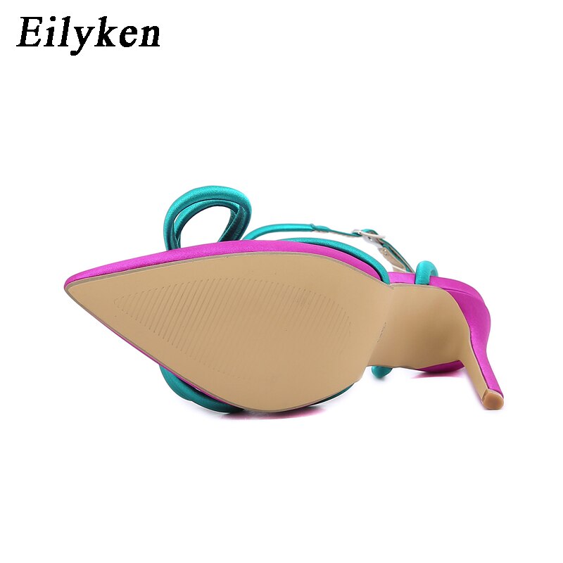 NEW ARRIVAL! Eilyken 2023 Silk Pumps with Ankle Buckle Strap. Pointed Toe & Heel Shoes.