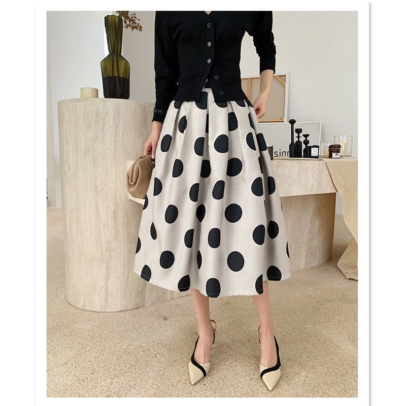 NEW! Spring Summer Vintage All-match Women's Clothing A-line Skirt 2023 New Temperament Streetwear Korean Polka Dot new Tutu Skirt