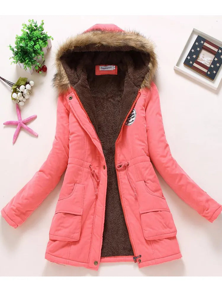 new winter military coats women cotton wadded hooded jacket medium-long casual parka thickness  XXXL quilt snow outwear