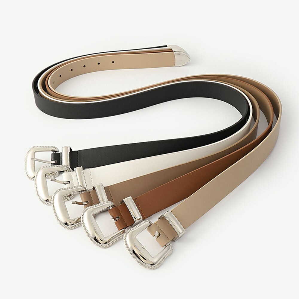 Luxury Designer Women Belt Genuine Leather Ladies Metal Belts Girls Dress Pants Waistband Belts Trend PU Leather Belts