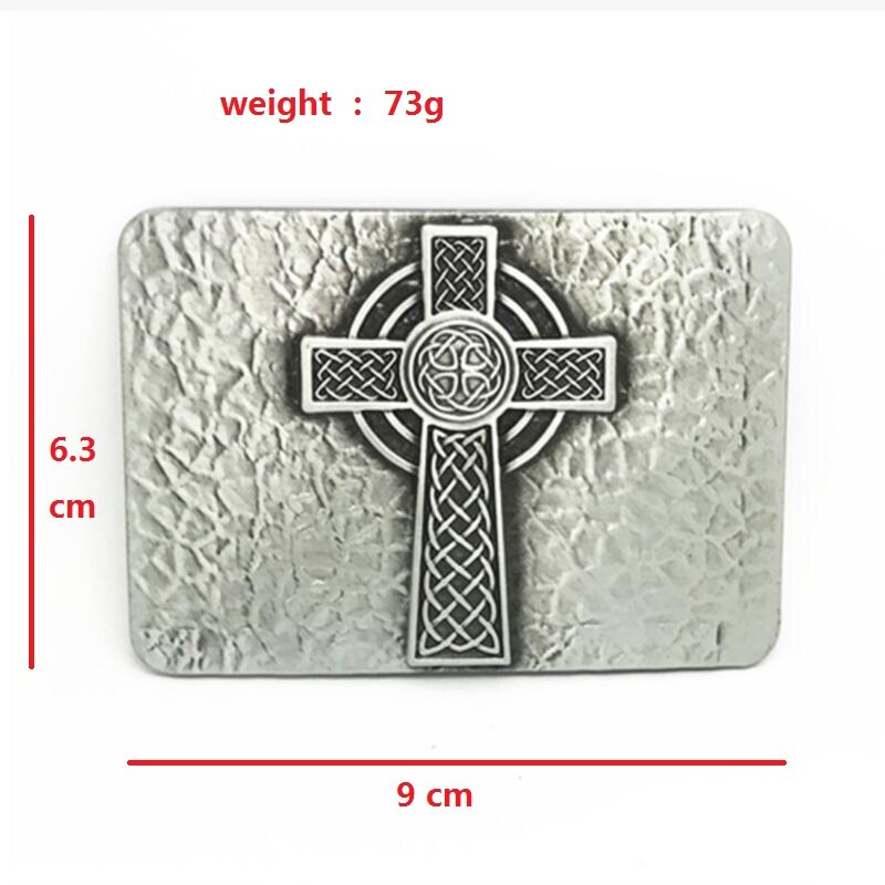 New Leather Belt Square Celtic Knot Floral Pattern Metal Buckle Cross Weave Trend Punk Rock Decorative Waistband Men Gift Women