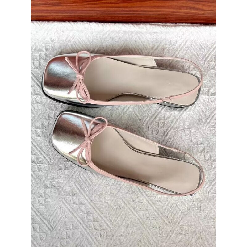 Women's Flats. Sliver Square Toe Slip on Flat Shoes. Comfortable Fit For Extended Wear!