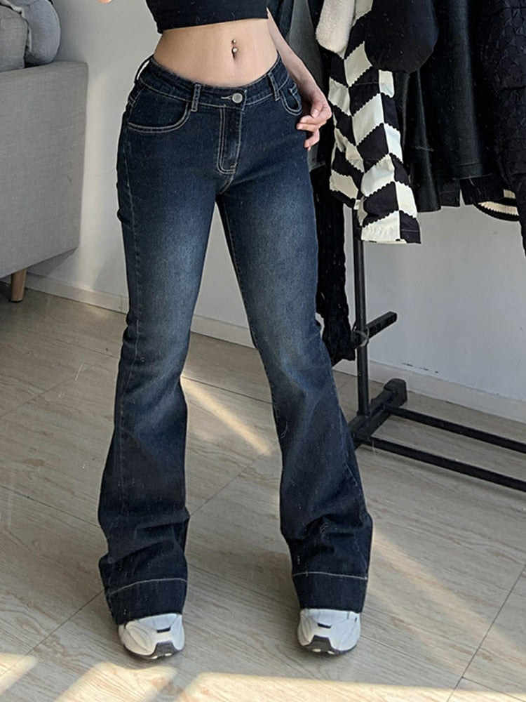 NEW! Low Rise Women's Blue Jeans. Bootcut - Wide Leg Pants .