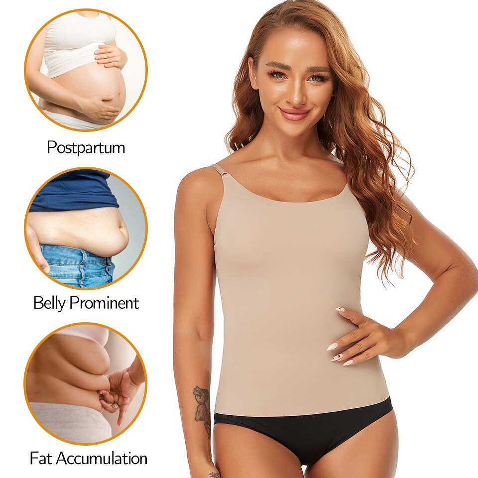 Women's Control Shapewear. Smoothing Body Shaping Camisole Tank Top - Slimming & Seamless Compression Body Shaper Vest.