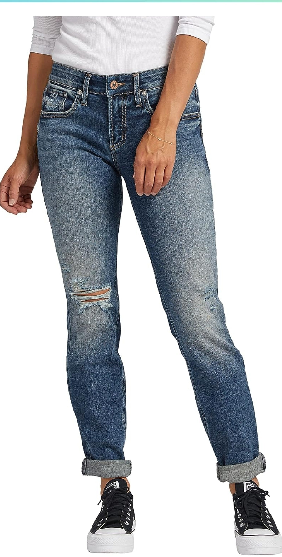 Silver Jeans Co. Women's Boyfriend Mid Rise Slim Leg Jeans https://a.co/d/3k5bfkZ