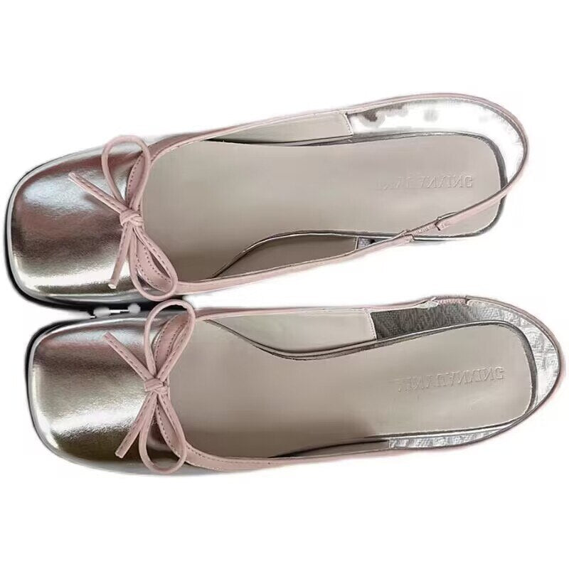 Women's Flats. Sliver Square Toe Slip on Flat Shoes. Comfortable Fit For Extended Wear!