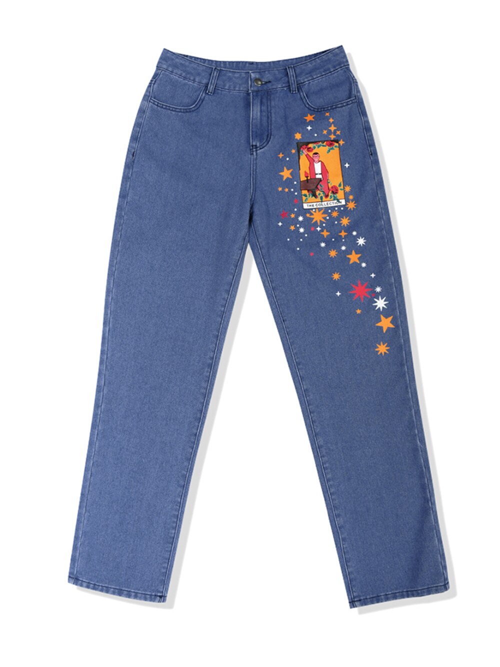 Womens Jeans Star Cartoons Pattern! Printed Pattern.