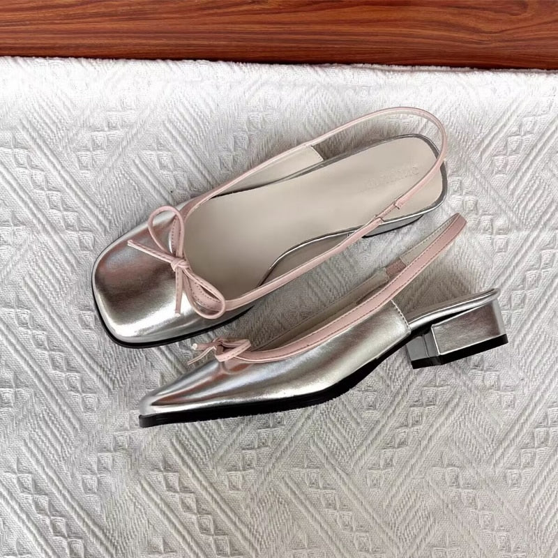 Women's Flats. Sliver Square Toe Slip on Flat Shoes. Comfortable Fit For Extended Wear!