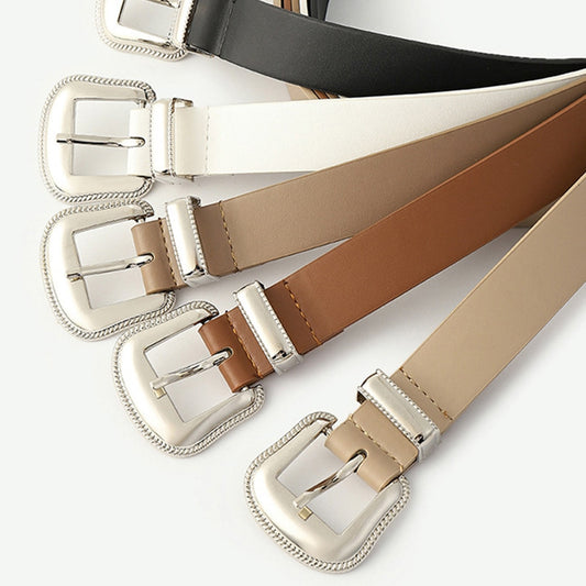 Luxury Designer Women Belt Genuine Leather Ladies Metal Belts Girls Dress Pants Waistband Belts Trend PU Leather Belts