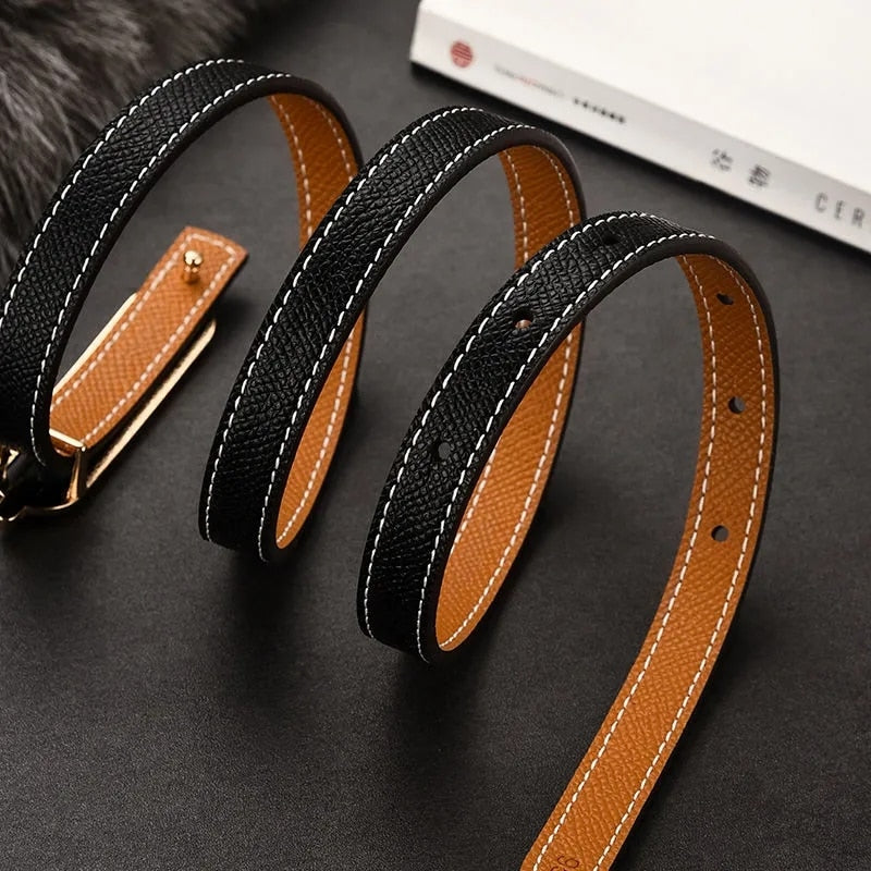 2023 Double-sided use of women's leather belt decorated ins fashion jeans wild student trend luxury design top quality brand