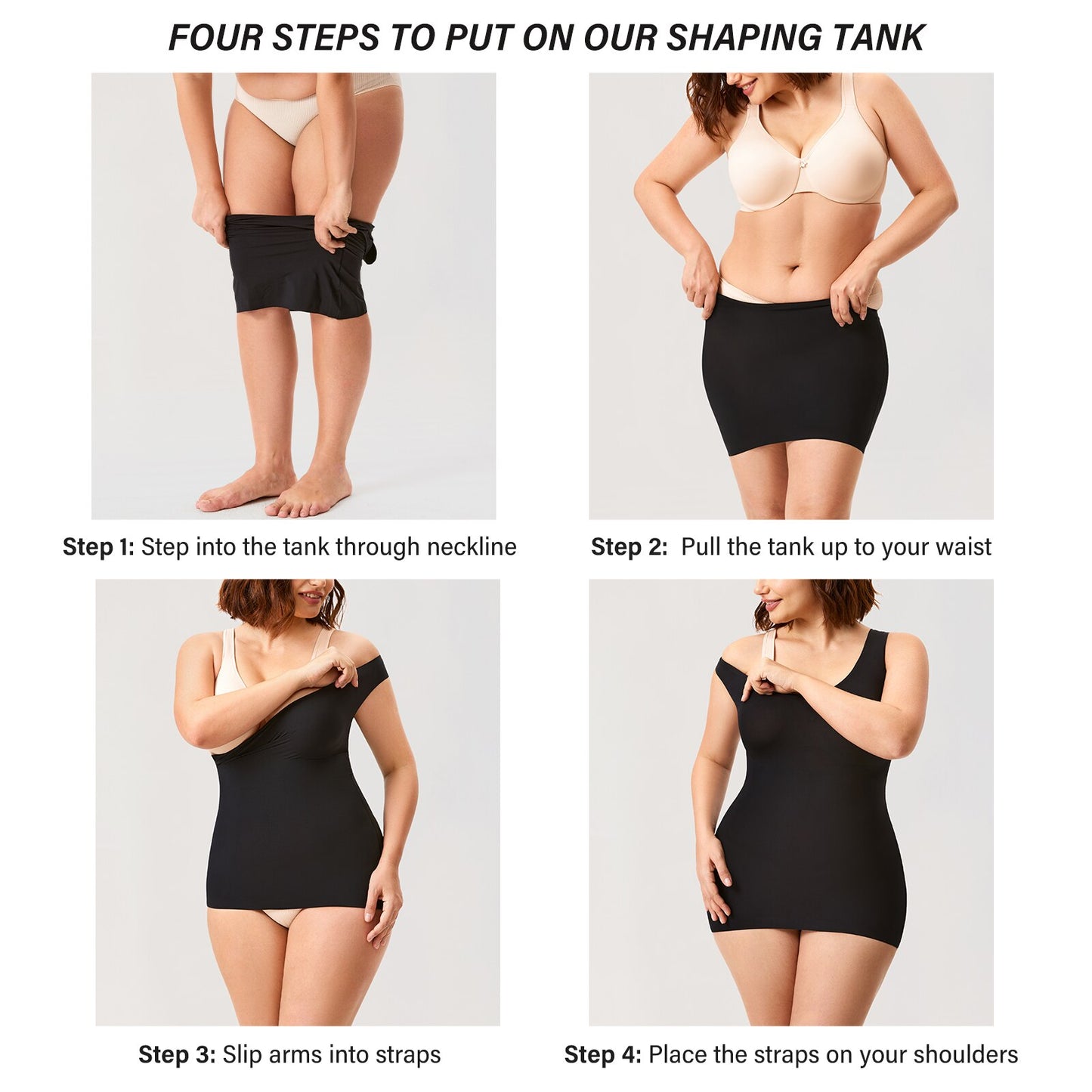 Women's Control Shapewear - Smooth Body Shaping Camisole Tank Top. Plus Sizes Now Available!