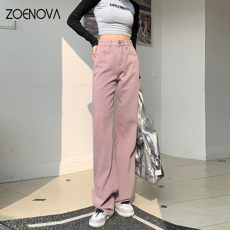 ZOENOVA Women's Jeans - New! - Casual Loose Fit (Retro) High Waist Mopping Jeans.